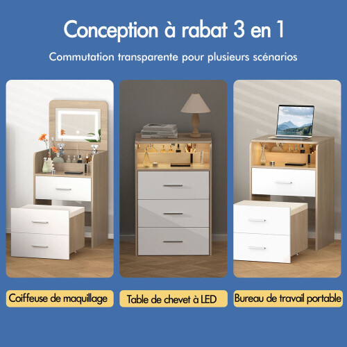 ALFORDSON Coiffeuse Maquillage Miroir Vanité Éclairage LED Chambre à Coucher 2