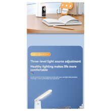 LED Eye-Protection Desktop Study Lamp, Rechargeable Folding Multi-Functional Desk Lamp, Alarm Clock, Colorful BT Speaker