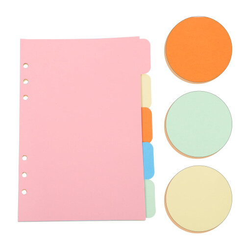 A5 Tab Dividers Set 5 Colors 6-Hole Ring Binder 2
