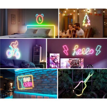 360 Graden Flexibele Neonlichtslang, Slimme RGB Neon LED-Stripverlichting, USB 5V, Kamerdecoratieverlichting