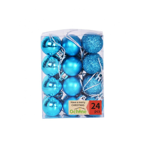 Christmas Ball Ornaments Lake Blue 24pcs 1