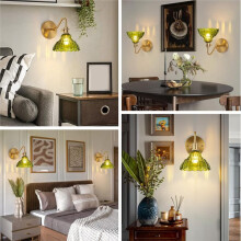 Lampada da Parete Floreale Vintage, Lampada da Parete In Vetro Floreale per Camera da Letto, Soggiorno, Arredamento per La Casa, Lampada da Comodino