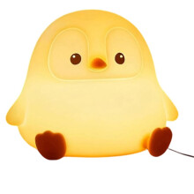Luminária Noturna Pinguim para Jardim de Infância, LED, Silicone Macio, Regulável, para Quarto, Dormitório, Luz Decorativa.