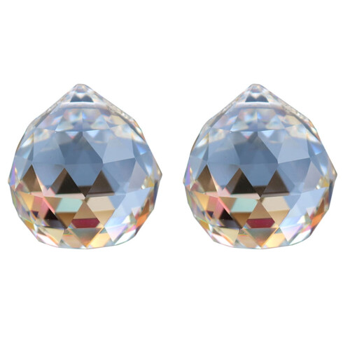 Crystal chandelier pendants clear ball prisms 2 pcs