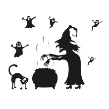 Stickers muraux d'Halloween pour la décoration intérieure, 1 lot
