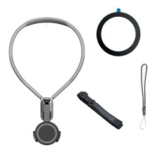 Magnetic Neck Holder Mount for Action Cameras/Phones 360 Degree Adjustable Angle Neck Phone Mount for Vlogging