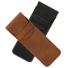 Cás Peann luaidhe Leathair Muinchille Cosanta Tobair Mála Pu Málaí Bronntanais Pouch Vintage2Pcs