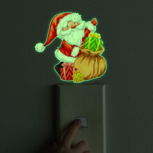 Sticker mural Père Noël lumineux pour intérieur et extérieur, compatible avec la décoration de Noël, autocollant amovible pour fenêtre, à