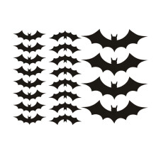 Autocollants muraux chauve-souris d'Halloween en PVC 3D (80 pièces)