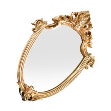 Wall-mounted makeup mirror with gold antique baroque frame