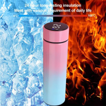Bouteille d'eau intelligente avec affichage LED de la tempĂ©rature, sans BPA, Ă©tanche, conserve le froid et le chaud, compatible avec une boule Ă