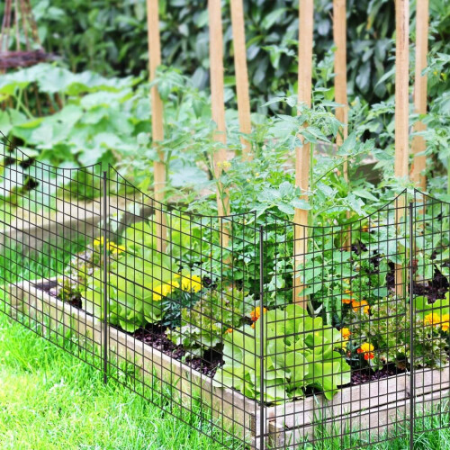 Metall-Gartenzaunelemente, 5er-Pack, 98 cm hoch, schwarz
