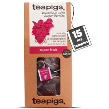 teapigs Super Fruit Tea - Caffeine-Free Herbal Tea Bags with Hibiscus & Berries - Fruity and Invigorating Blend - 15 Temples