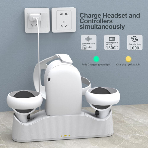 Oculus Quest 2 charging dock with 2 batteries and magnetic 1