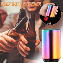 Ouvre-bouteille de bière haut de gamme, automatique, en acier inoxydable, pression et ouverture rapides, portable, sans dommage, pour la cuisine, la
