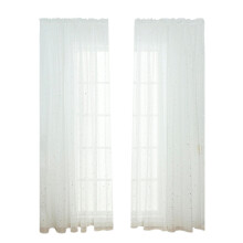 Sheer Grommet Curtains Romantic Silver Star Foil 100x270cm