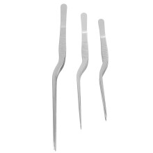 Eease stainless steel tweezers set 3 pcs silver