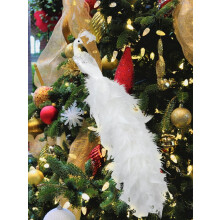Artificial Feather Ornament Blue White 2 pcs