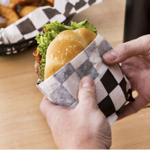 Black and White Checkered Wax Paper Sheets 12x12 Inch