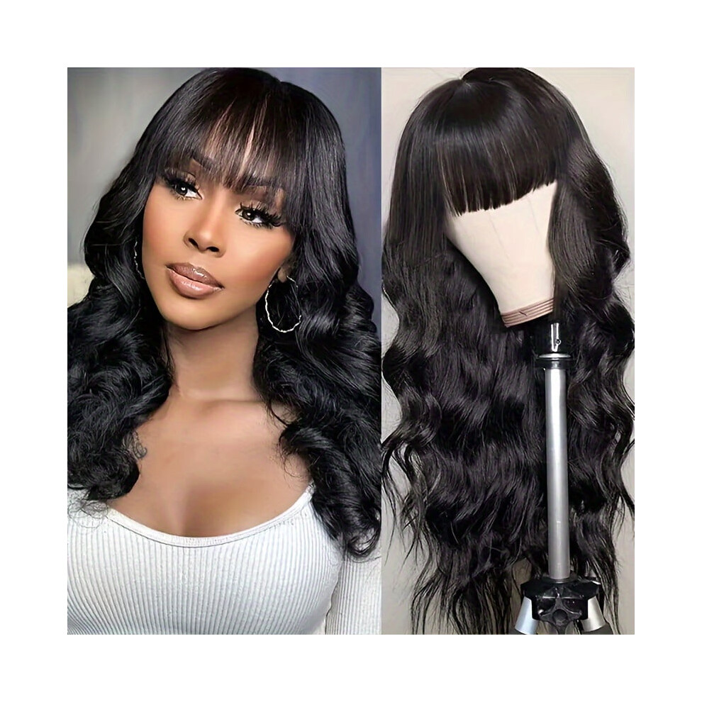 Bob Wig Human Hair Body Wave with Bangs 150% Density