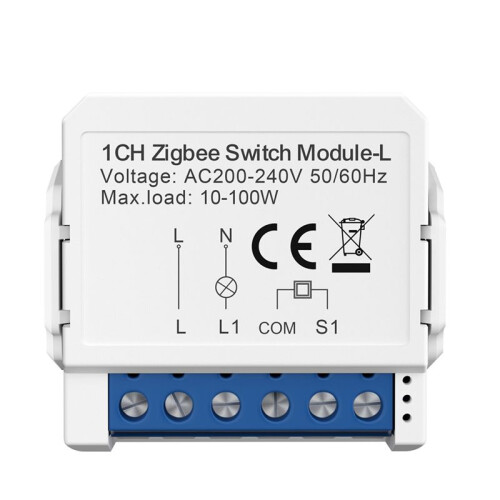 Module D'Interrupteur Intelligent Tuya Zigbee 3.0, Commande Bidirectionnelle, Commande Vocale, Domotique, 1 Gang.