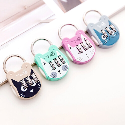 Cute Cat 3-Digit Combination Padlock Resettable 2
