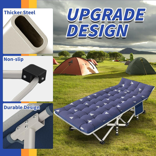 Folding Cot with Thick Pad 450 lbs Double Layer Oxford 2