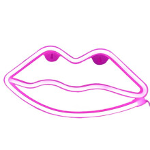 Charming Lip-Shaped Neon Light - Perfect for Valentine'S Day, Anniversaries, and Parties, USB/Battery Powered