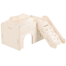Hamsterbett aus Holz, Versteckkäfig, Kaninchenspielzeug, Puppenhaus, Rennmaus, Kleintiere, massiv