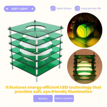 LED Lighting Multi-Layer Acrylic Lamp DIY Acrylic Moon Lamp for Bedrooms Living Rooms Offices USB Charging Lamp