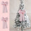 Pink Christmas tree topper bow 16x8 inches 2