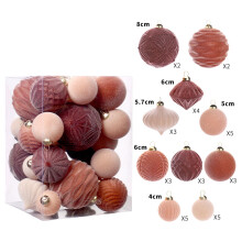 Velvet Christmas Ornaments Set 35 Pieces Flocked