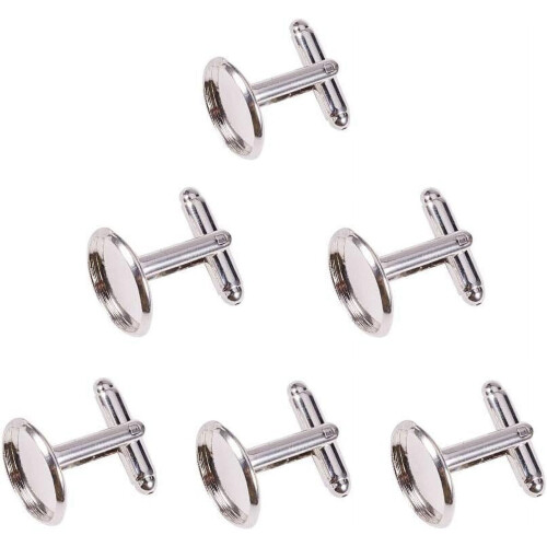 Brass cufflink settings for apparel accessories silver