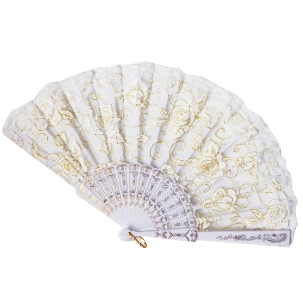 Yakbaofuo Bamboo Folding Fan Handheld Hollow Fan Set 969218193143