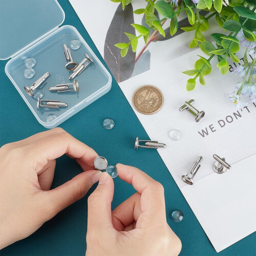 Stainless Steel Dome Cufflink Blanks 10mm 10 Sets 2