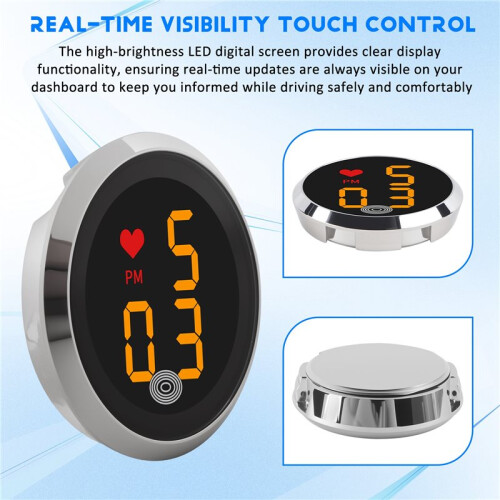 Small Digital Clock, Dashboard Car Clock, Waterproof Outdoor Clock,  Minimalist Electronic Watch with Heart Pattern 2