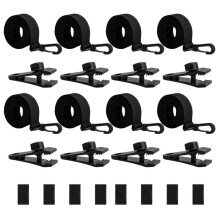 24Pcs Pool Solar Cover Reel Attachment Kit, Inground Swimming Pool Solar Cover Straps and Clips,Solar Blanket Straps Kit
