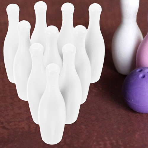 Bowling ball toy mini desktop game set 10 pcs white 2