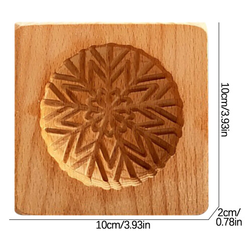 Moule à biscuits en bois 10 cm, motif sculpté 2