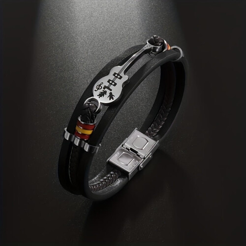 Rock Braided PE Leather Guitar Bracelet 1 pc 2