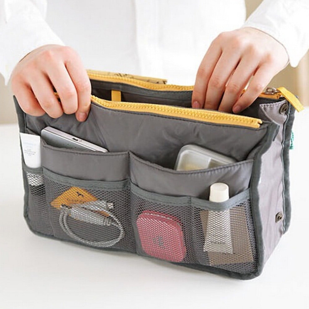 Yakbaofuo storage bag dual zipper cosmetic organizer