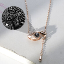 Sterling Silver I Love You Projection Pendant Necklace 100