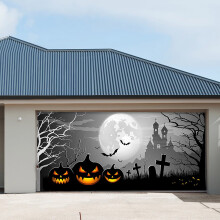 Halloween garázs dekoratív akasztós anyag, kompatibilis a Viflosae-val, parti hátterekkel és gobelinekkel Halloween ajándékokhoz