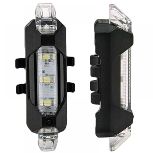 USB Bike Rear Light White LED 1 Pack