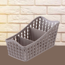 Caixa organizadora multifuncional para cosméticos e controles remotos em imitação de rattan, estilo Yakbaofuo, ideal para mesa e para organizar