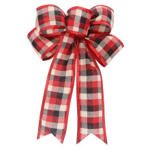 Christmas Tree Topper Bow Bundle Handmade Flocked Cloth 6