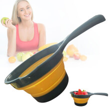 Winysin1Pcs Récipient pliable avec poignée pour cuillère, compatible avec les gobelets de bain, les porte-remplisseurs, les entonnoirs de cuisine,