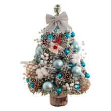 Mini tabletop Christmas tree with LED lights blue 23.6 inch