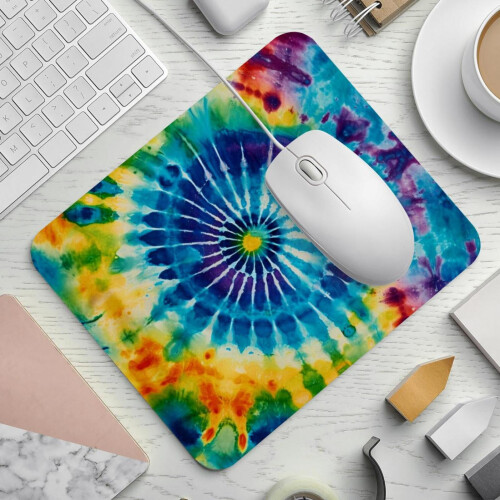 Πολύχρωμο κυκλικό tie-dye mouse pad 8,3x9,8 ίντσες αντιολισθητικό 1