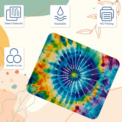 Πολύχρωμο κυκλικό tie-dye mouse pad 8,3x9,8 ίντσες αντιολισθητικό 2